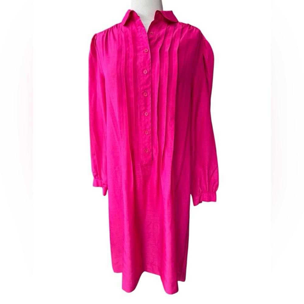 1980s Schrader Sport Fuschia Career Dress